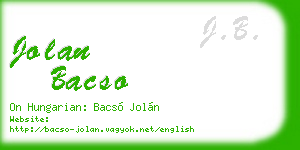 jolan bacso business card