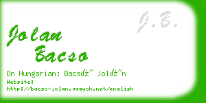 jolan bacso business card